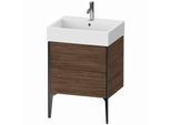 Duravit XViu Waschtisch-Unterschrank XV45340B221 58,4 x 45,4 x 49,3 cm, nussbaum dunkel, 2 Auszüge, schwarz matt