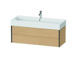 Duravit XViu Waschtisch-Unterschrank XV43380B230 118,4 x 39,7 x 45,4 cm, Eiche natur, 2 Schubkästen, schwarz matt