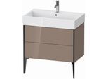 Duravit XViu Waschtisch-Unterschrank XV45360B286 78,4 x 49,3 x 45,4 cm, cappucino hochglanz, 2 Auszüge, schwarz matt