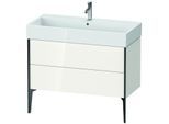 Duravit XViu Waschtisch-Unterschrank XV45370B222 98,4 x 49,3 x 45,4 cm, weiß hochglanz, 2 Auszüge, schwarz matt