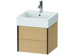 Duravit XViu Waschtisch-Unterschrank XV43330B230 48,4 x 39,7 x 45,4 cm, Eiche natur, 2 Schubkästen, schwarz matt