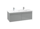Villeroy und Boch Venticello Waschtisch-Unterschrank A93801RA 115,3 x 42 x 50,2 cm, Griff Chrom, Glass Glossy Grey