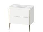 Duravit XViu Waschtisch-Unterschrank XV4710NB118C 80x48cm, 2 Auszüge, ohne Hahnloch, champagner matt, Rahmen C, weiß matt