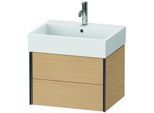 Duravit XViu Waschtisch-Unterschrank XV43340B230 58,4 x 39,7 x 45,4 cm, Eiche natur, 2 Schubkästen, schwarz matt