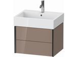 Duravit XViu Waschtisch-Unterschrank XV43340B286 58,4 x 39,7 x 45,4 cm, cappucino hochglanz, 2 Schubkästen, schwarz matt