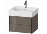 Duravit XViu Waschtisch-Unterschrank XV43340B289 58,4 x 39,7 x 45,4 cm, flannel grey hochglanz, 2 Schubkästen, schwarz matt