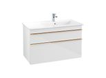 Villeroy und Boch Venticello Waschtisch-Unterschrank A92805DH 95,3 x 59 x 50,2 cm, Becken rechts, Griff Copper, Glossy White