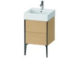 Duravit XViu Waschtisch-Unterschrank XV45330B230 48,4 x 49,3 x 45,4 cm, Eiche natur, 2 Auszüge, schwarz matt