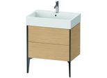 Duravit XViu Waschtisch-Unterschrank XV45350B230 68,4 x 49,3 x 45,4 cm, Eiche natur, 2 Auszüge, schwarz matt