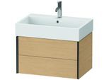 Duravit XViu Waschtisch-Unterschrank XV43350B230 68,4 x 39,7 x 45,4 cm, Eiche natur, 2 Schubkästen, schwarz matt