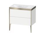 Duravit XViu Waschtisch-Unterschrank XV4710NB118P 80x48cm, 2 Auszüge, ohne Hahnloch, champagner matt, Rahmen P, weiß matt