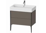 Duravit XViu Waschtisch-Unterschrank XV45360B290 78,4 x 49,3 x 45,4 cm, flannel grey seidenmatt, 2 Auszüge, schwarz matt