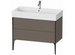 Duravit XViu Waschtisch-Unterschrank XV45370B290 98,4 x 49,3 x 45,4 cm, flannel grey seidenmatt, 2 Auszüge, schwarz matt