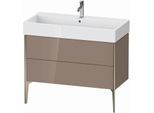 Duravit XViu Waschtisch-Unterschrank XV45370B186 98,4 x 49,3 x 45,4 cm, cappucino hochglanz, 2 Auszüge, champagner matt