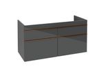 Villeroy und Boch Venticello Waschtisch-Unterschrank A92905RA 115,3 x 59 x 50,2 cm, Griff Copper, Glass Glossy Grey