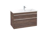 Villeroy und Boch Venticello Waschtisch-Unterschrank A92802VH 95,3 x 59 x 50,2 cm, Becken rechts, Griff White, arizona oak
