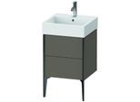 Duravit XViu Waschtisch-Unterschrank XV45330B290 48,4 x 49,3 x 45,4 cm, flannel grey seidenmatt, 2 Auszüge, schwarz matt