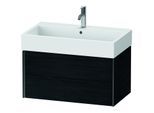 Duravit XViu Waschtisch-Unterschrank XV43360B216 78,4 x 39,7 x 45,4 cm, Eiche schwarz, 2 Schubkästen, schwarz matt