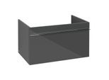 Villeroy und Boch Venticello Waschtisch-Unterschrank A93401RA 75,3 x 42 x 50,2 cm, Griff Chrom, Glass Glossy Grey