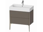 Duravit XViu Waschtisch-Unterschrank XV45360B190 78,4 x 49,3 x 45,4 cm, flannel grey seidenmatt, 2 Auszüge, champagner matt