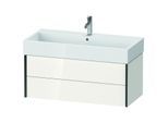 Duravit XViu Waschtisch-Unterschrank XV43370B222 98,4 x 39,7 x 45,4 cm, weiß hochglanz, 2 Schubkästen, schwarz matt