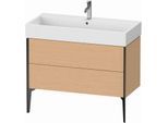Duravit XViu Waschtisch-Unterschrank XV45370B212 98,4 x 49,3 x 45,4 cm, eiche gebürstet, 2 Auszüge, schwarz matt