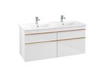 Villeroy und Boch Venticello Waschtisch-Unterschrank A93005DH 125,3 x 59 x 50,2 cm, Griff Copper, Glossy White