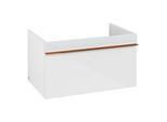 Villeroy und Boch Venticello Waschtisch-Unterschrank A93405RE 75,3 x 42 x 50,2 cm, Griff Copper, Glass Glossy White