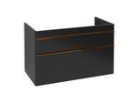 Villeroy und Boch Venticello Waschtisch-Unterschrank A92805PD 95,3 x 59 x 50,2 cm, Becken rechts, Griff Copper, Black Matt Lacquer