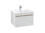 Villeroy und Boch Venticello Waschtisch-Unterschrank A93305RE 60,3 x 42 x 50,2 cm, Griff Copper, Glass Glossy White