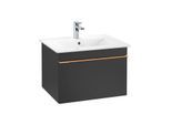 Villeroy und Boch Venticello Waschtisch-Unterschrank A93305PD 60,3 x 42 x 50,2 cm, Griff Copper, Black Matt Lacquer