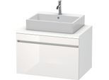 Duravit DuraStyle Waschtisch-Unterschrank DS531202218 80 x 54,8 cm, weiß hochglanz/weiß matt, für Konsole, 1 Auszug