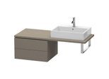Duravit L-Cube Unterschrank LC583809090 62 x 54,7 cm, flannel grey seidenmatt, für Konsole, 2 Schubkästen