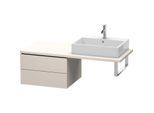 Duravit L-Cube Unterschrank LC583809191 62 x 54,7 cm, taupe matt, für Konsole, 2 Schubkästen