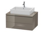 Duravit L-Cube Waschtisch-Unterschrank LC581708989 82 x 54,7 cm, flannel grey hochglanz, für Konsole, 2 Schubkästen