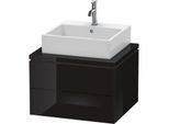 Duravit L-Cube Waschtisch-Unterschrank LC581504040 62 x 54,7 cm, schwarz hochglanz, für Konsole, 2 Schubkästen