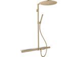 hansgrohe Axor Showerpipe 27984140 mit Thermostat 800, Kopfbrause 350 1jet, brushed bronze