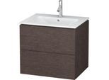 Duravit L-Cube Waschtischunterbau LC624007272 Eiche Dunkel gebürstet, 62x55,5x48,1cm, 2 Auszüge