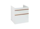 Villeroy und Boch Venticello Waschtisch-Unterschrank A92305RE 55,3 x 59 x 50,2 cm, Griff Copper, Glass Glossy White