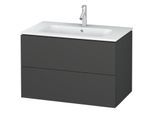 Duravit L-Cube Waschtischunterbau LC624104949 Graphit Matt, 82x55,5x48,1cm, 2 Schubladen