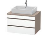 Duravit DuraStyle Waschtisch-Unterschrank DS531701843 80 x 54,8 cm, weiß matt/basalt matt, für Konsole, 2 Schubkästen