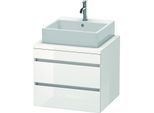 Duravit DuraStyle Waschtisch-Unterschrank DS531502222 60 x 54,8 cm, weiß hochglanz, für Konsole, 2 Schubkästen