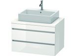 Duravit DuraStyle Waschtisch-Unterschrank DS531702243 80 x 54,8 cm, weiß hochglanz/basalt matt, für Konsole, 2 Schubkästen