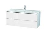 Duravit L-Cube Waschtischunterschrank LC624302222 122 x 48,1 cm, weiß hochglanz, 2 Schubkästen, wandhängend