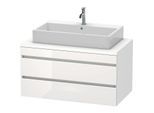Duravit DuraStyle Waschtisch-Unterschrank DS531902218 100 x 54,8 cm, weiß hochglanz/weiß matt, für Konsole, 2 Schubkästen