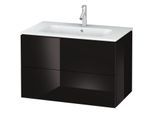 Duravit L-Cube Waschtischunterbau LC624104040 Schwarz Hochglanz, 82x55,5x48,1cm, 2 Auszüge
