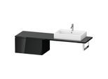 Duravit L-Cube Unterschrank LC585404040 72 x 54,7 cm, schwarz hochglanz, für Konsole, 1 Auszug