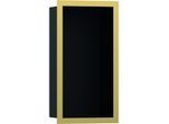 hansgrohe XtraStoris Wandnische 56095990 30x15x10cm, mit Designrahmen, mattschwarz, polished gold optic