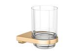 KEUCO Moll Glashalter 12750259000 mit Echtkristall-Glas, Messing gebürstet