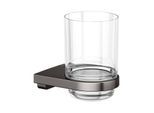 KEUCO Moll Glashalter 12750359000 mit Echtkristall-Glas, Titanschwarz gebürstet